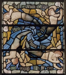 O All Ye Winds Of The Gods、ベネディサイトウィンドウの詳細、c.1895（ステンドグラス） 作： Henry Holiday