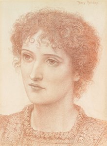 若い女性の研究（紙に赤いチョーク） 作： Henry Holiday