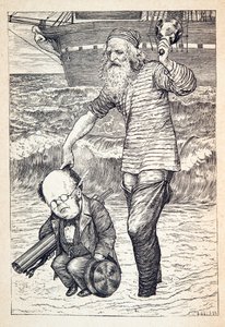 1876 年に出版された「潮の頂上にいる一人一人を支える」。 作： Henry Holiday