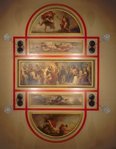 ライブラリとダイニングルームの天井、パンドラの伝説、1834年頃 作： Henry Howard