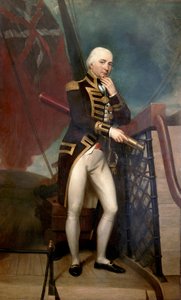 トラファルガーの海戦（1805年）でホレイショ・ネルソン（1758-1805）の副官を務めたカスバート・コリングウッド少将（1748-1810）の肖像。ヘンリー・ハワード（1769-1847）作、キャンバスに油彩。 作： Henry Howard