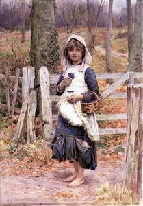 花を持つ少女 作： Henry James Johnstone