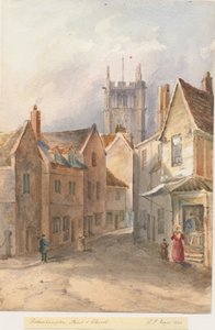 ウォルヴァーハンプトン-セントピーターズ教会：水彩画、1844 作： Henry James Noyes