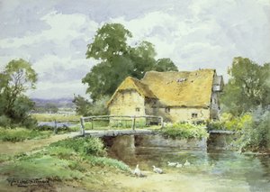 サリーの水車小屋で (水彩) 作： Henry John Sylvester Stannard