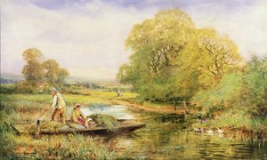 エイボンのフェリー (水彩) 作： Henry John Sylvester Stannard
