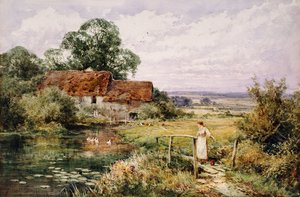 アヒルを見る 作： Henry John Sylvester Stannard