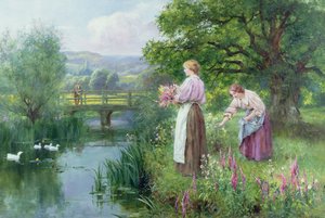 花を集める少女たち 作： Henry John Yeend King