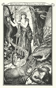 Dschemila Outwits the Ogre (Engraving)