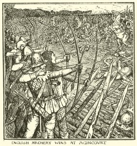 イギリスのアーチェリーがエイジンクールで優勝 作： Henry Justice Ford