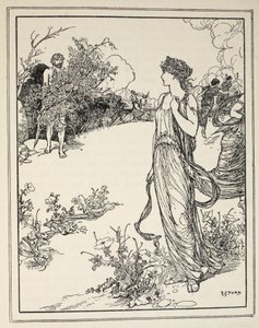 ユリシーズがどのようにナウシカに出会ったか、1926年のアンドリューラングによる「ギリシャ海の物語」（紙にインク）