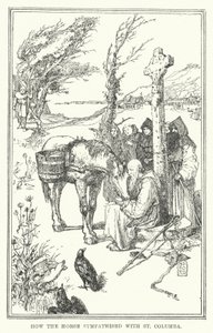 馬が聖コロンバに共感した理由（リトグラフ 作： Henry Justice Ford
