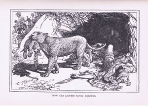 雌ライオンがマルクスを救った方法、1912 作： Henry Justice Ford