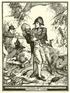 1805年10月21日、トラファルガーの戦いでのネルソンショット