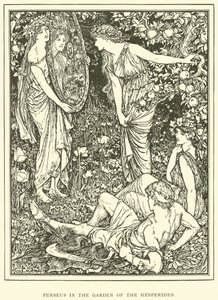 ヘスペリデスの庭のペルセウス 作： Henry Justice Ford