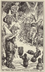 リップは小人がナインピンを演奏しているのを発見 作： Henry Justice Ford
