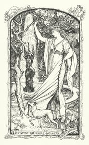 彼女は一日中、泉の近くで過ごしていました（エングレービング 作： Henry Justice Ford