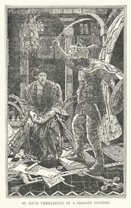 サラセン人の兵士に脅かされるセントルイス（リトグラフ 作： Henry Justice Ford