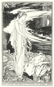 このビットを持って、翼のある馬ペガサスを探す（リトグラフ 作： Henry Justice Ford