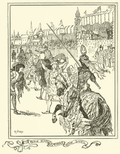 王が決闘を止めたこと（彫刻 作： Henry Justice Ford