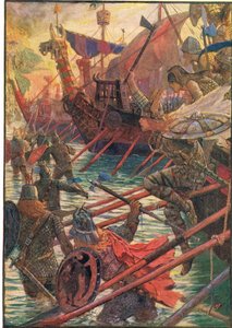 デンマークの着陸、ラドヤードキプリングによる「イングランドの歴史」のイラスト、1911 作： Henry Justice Ford