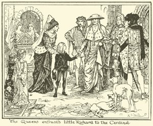 女王はリトル・リチャードを枢機卿に託します 作： Henry Justice Ford