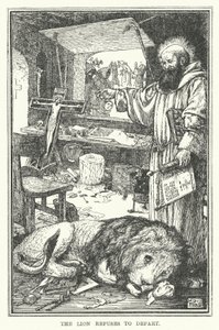 獅子は出発を拒む（リトグラフ 作： Henry Justice Ford