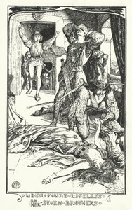 7人の兄弟に命を狙われたウデア (エングレービング) 作： Henry Justice Ford