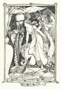 フラスコに書かれた文字を発見したゼリダ（エングレービング 作： Henry Justice Ford