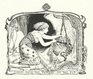 Zinebi Puts the Turban on the Pot (Engraving) 作： Henry Justice Ford
