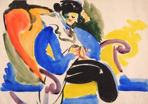 書道 #2 椅子に座る女、1914～1918年。 作： Henry Lyman Saÿen