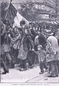 戦争を宣言するベルリンのパリの群衆 作： Henry Marriott Paget