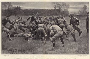 米国、イェール対コロンビアで行われたラグビーフットボールの試合 作： Henry Marriott Paget