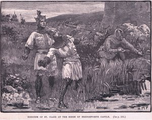 ブリッジノース城AD 1154の包囲でのセントクレアの英雄 作： Henry Marriott Paget