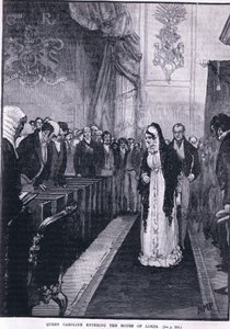 女王キャロラインが貴族院に入る 作： Henry Marriott Paget