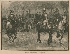 1830年にロンドンのハイドパークにあるロットンロウ 作： Henry Marriott Paget