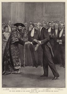 邸宅の首相、バルフォー氏を迎える市長 作： Henry Marriott Paget
