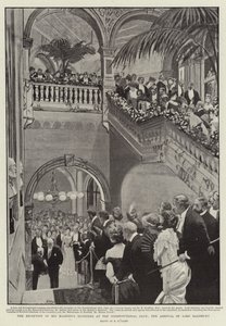 憲法クラブでの陛下の大臣の歓迎、ソールズベリー卿の到着 作： Henry Marriott Paget