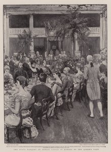 女王の訪問を記念してダブリン城の州宴会 作： Henry Marriott Paget