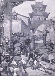 中国の戦争：天津での戦い、1900年代のカッセルのイングランドの歴史のイラスト 作： Henry Marriott Paget