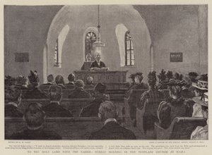 カイザーと聖地へ、日曜日の朝、ハイファのテンプル騎士団教会 作： Henry Marriott Paget