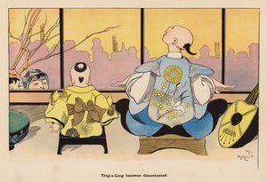 日本人形の冒険』挿絵（カラーリトグラフ） 作： Henry Mayer