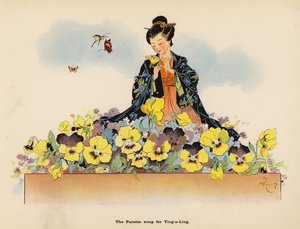 日本人形の冒険』挿絵（カラーリトグラフ） 作： ヘンリー・メイヤー