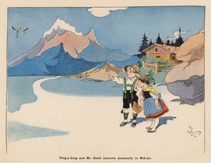 日本人形の冒険』挿絵（カラーリトグラフ） 作： Henry Mayer