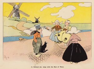 日本人形の冒険』挿絵（カラーリトグラフ） 作： Henry Mayer
