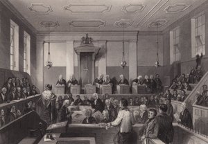 ロンドン、オールドベイリーの中央刑事裁判所（彫刻 作： Henry Melville