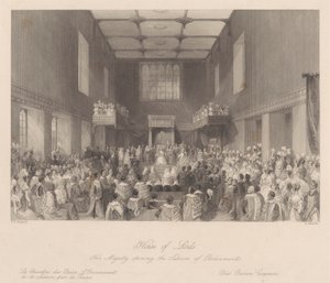 国会議事堂を開会する女王陛下 作： Henry Melville