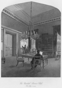 ユナイテッドサービスクラブ。マップルーム、c1841 作： Henry Melville