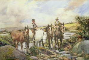 馬の水遣り 作： Henry Meynell Rheam