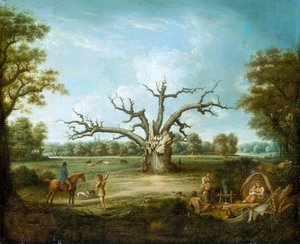 「ザ フェアロップ オーク、ハイノーの森」、1816 年。 作： Henry Milbourne