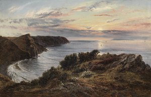 1859年、ノースデボンのシップロードベイからランディ島へ 作： Henry Moore